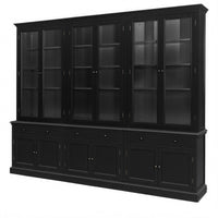 Hamptons Halifax Glass Door Hutch Modular Display Buffet Cabinet Bookcase Cupboard