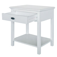 Hamptons Coastal Bedside Table with Magazine Tray