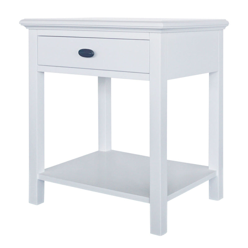 Hamptons Coastal Bedside Table with Magazine Tray