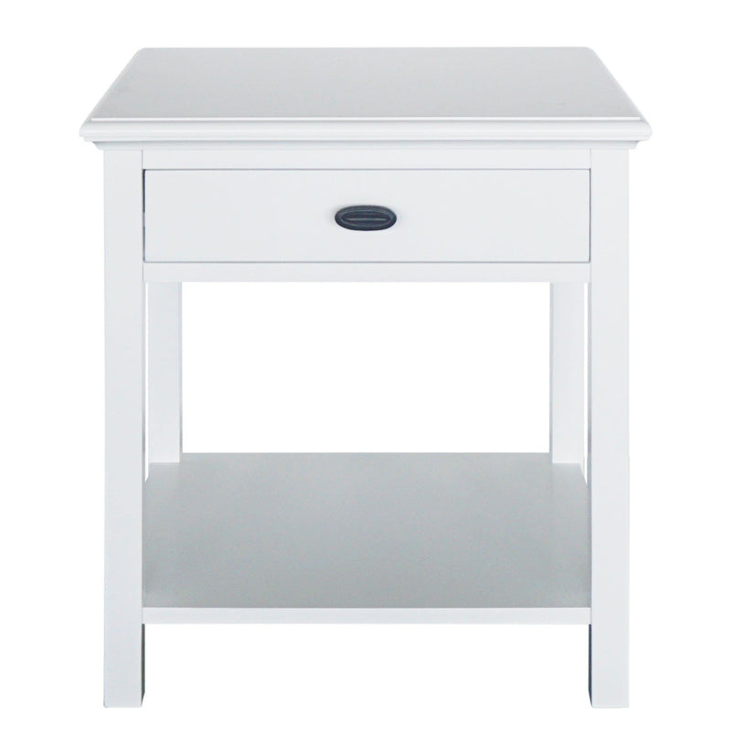 Hamptons Coastal Bedside Table with Magazine Tray