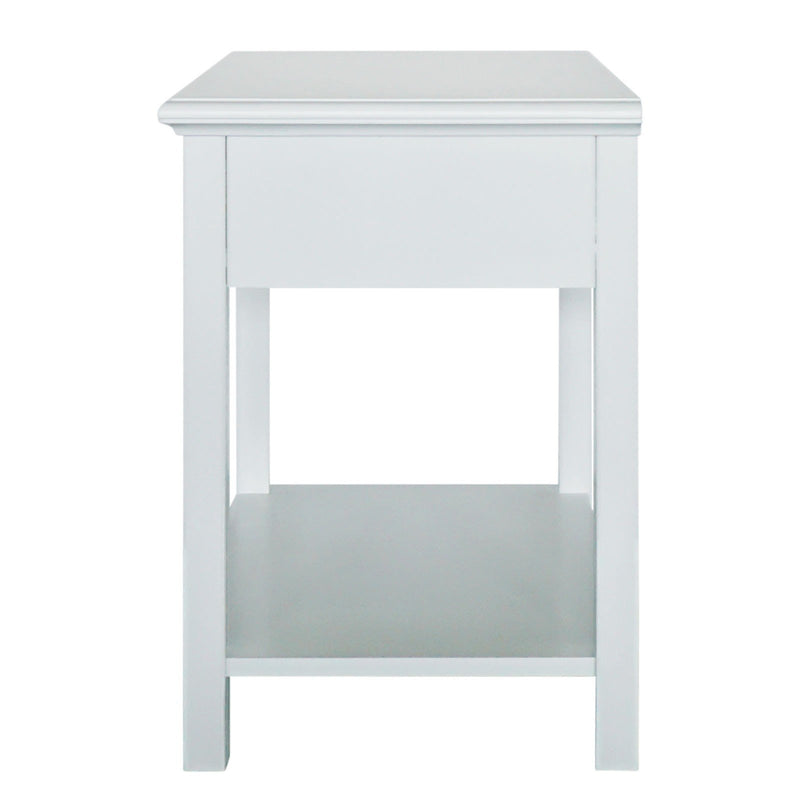 Hamptons Coastal Bedside Table with Magazine Tray