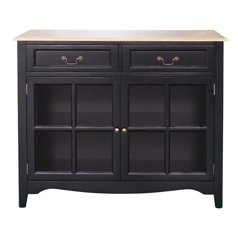 Hamptons Sorrento 2 Glass Door Small Sideboard Buffet