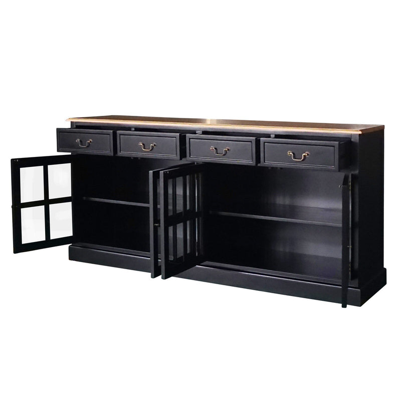 Hamptons Sorrento 4 Glass Door Sideboard Buffet