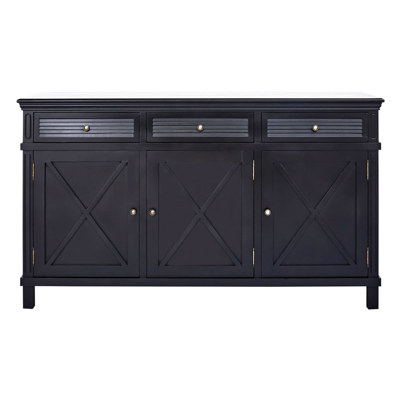 Hamptons Coastal Beach Cross Wooden Door Sideboard Buffet