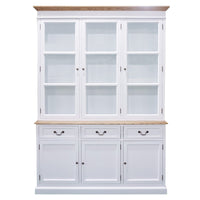 Hamptons Sorrento Buffet and Hutch Glass Display Bookcase