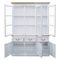 Hamptons Sorrento Buffet and Hutch Glass Display Bookcase