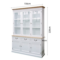 Hamptons Sorrento Buffet and Hutch Glass Display Bookcase