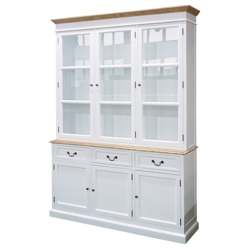 Hamptons Sorrento Buffet and Hutch Glass Display Bookcase