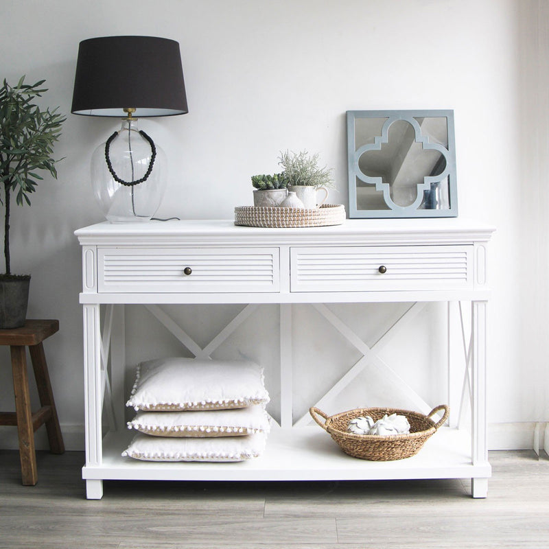 Hamptons Coastal Beach Cross Console Hall Table