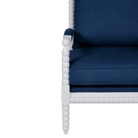 Hamptons Coastal Bobbin Linen and Timber Armchair