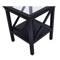 Hamptons Coastal Glass Cross Side Table