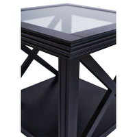 Hamptons Coastal Glass Cross Side Table