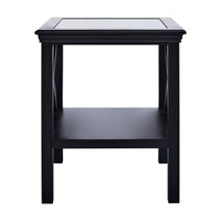 Hamptons Coastal Glass Cross Side Table