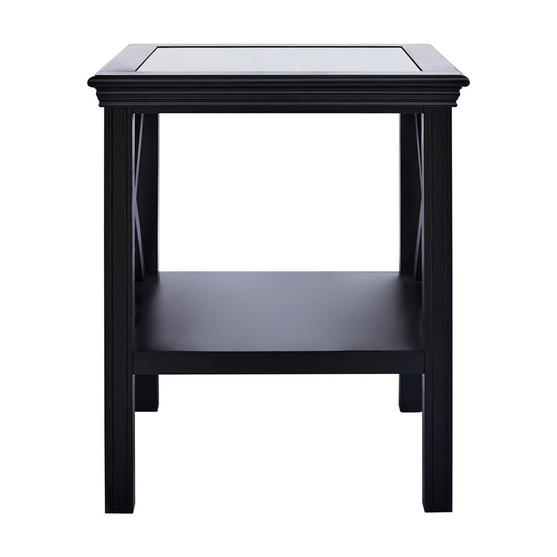 Hamptons Coastal Glass Cross Side Table