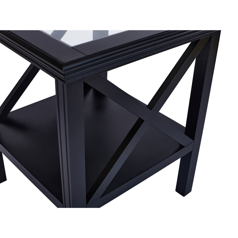 Hamptons Coastal Glass Cross Side Table