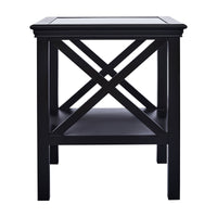 Hamptons Coastal Glass Cross Side Table