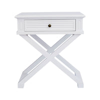 Hamptons Coastal Beach Cross Leg Bedside Table