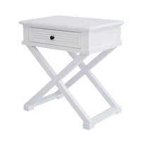 Hamptons Coastal Beach Cross Leg Bedside Table