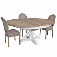 Hamptons Sorrento 150-190cm Round Extendabe Trestle Dining Table