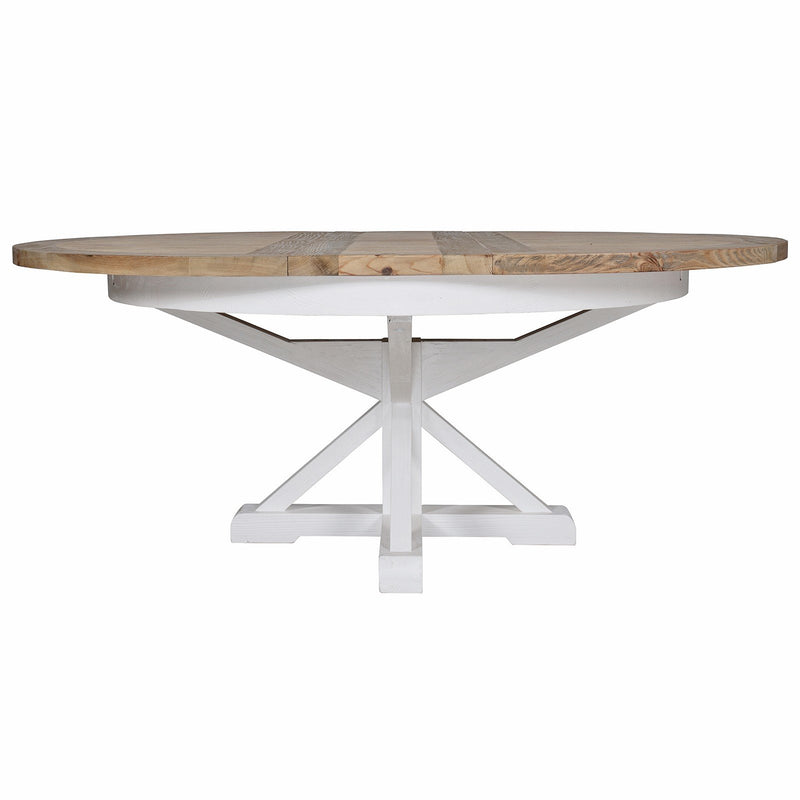 Hamptons Sorrento 150-190cm Round Extendabe Trestle Dining Table