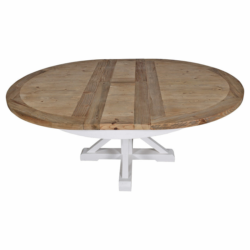 Hamptons Sorrento 150-190cm Round Extendabe Trestle Dining Table