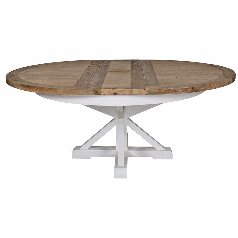 Hamptons Sorrento 150-190cm Round Extendabe Trestle Dining Table