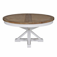 Hamptons Sorrento 150-190cm Round Extendabe Trestle Dining Table