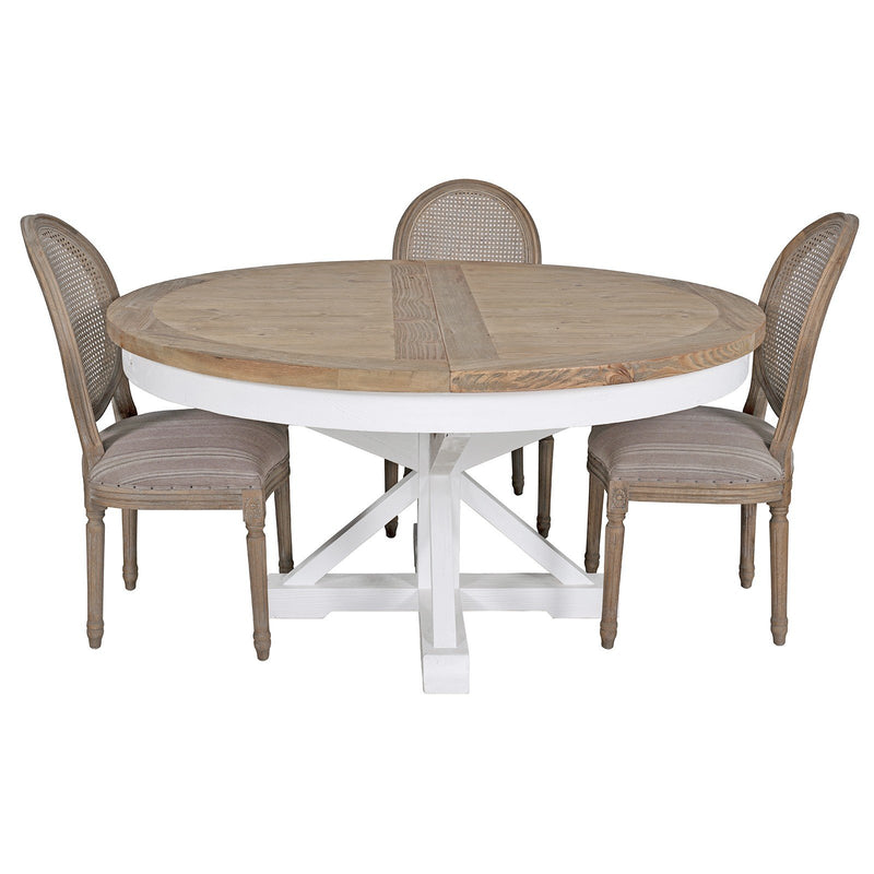 Hamptons Sorrento 150-190cm Round Extendabe Trestle Dining Table