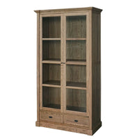 Hamptons Coastal Glass Display Cabinet Bookcase