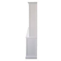 Hamptons Louvre Glass Display Cabinet with Open Bookcase and Buffet