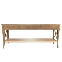 Hamptons Halifax Side Cross 3 Drawers Console Hall Table with Side Pull Out