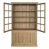 Hamptons Coastal Hutch Glass Display Cabinet Bookcase and Buffet Cupboard