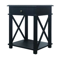 Hamptons Coastal Cross 1 Drawer Bedside Table