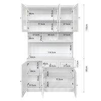 Hamptons Halifax Kitchen Pantry Glass Display Buffet and Wine Cabinet