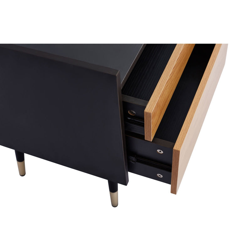 Contemporary Modern Harper 2 Drawer Bedside Table