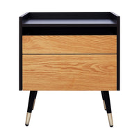 Contemporary Modern Harper 2 Drawer Bedside Table