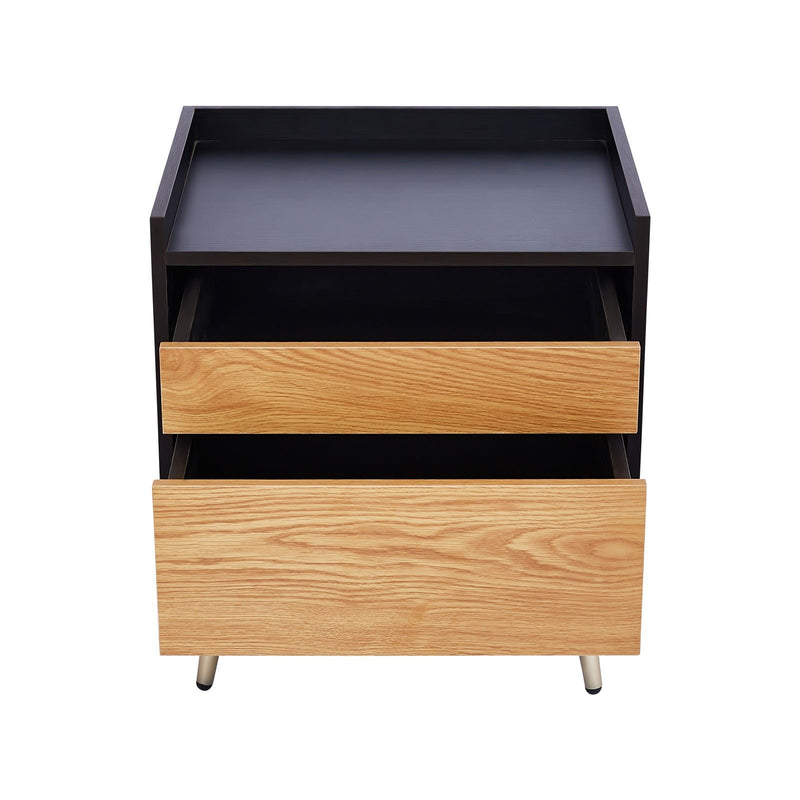 Contemporary Modern Harper 2 Drawer Bedside Table