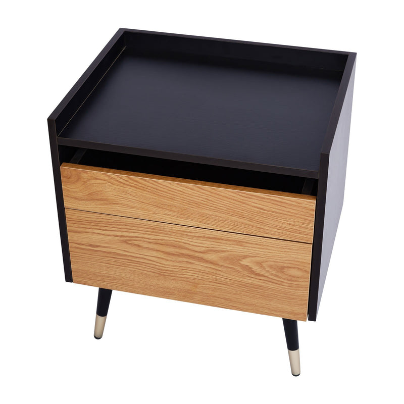 Contemporary Modern Harper 2 Drawer Bedside Table