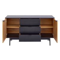 Contemporary Modern Harper Round Arch Designed Glass Door Sleek Sideboard