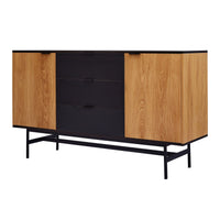 Contemporary Modern Harper Round Arch Designed Glass Door Sleek Sideboard