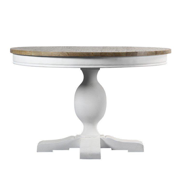 French Provincial Farmhouse 120cm Pedestal Round Dining Table