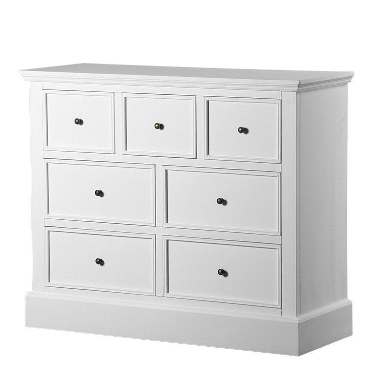 Hamptons Halifax 7 Drawer Chest Tallboy Cabinet