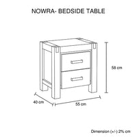 4 Pieces Bedroom Suite in Solid Wood Veneered Acacia Construction Timber Slat Queen Size Oak Colour Bed, Bedside Table & Dresser