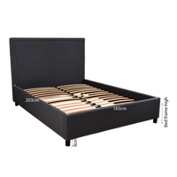 Contemporary Modern Maddy Upholstered Studded Square King Bed Frame