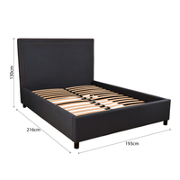 Contemporary Modern Maddy Upholstered Studded Square King Bed Frame