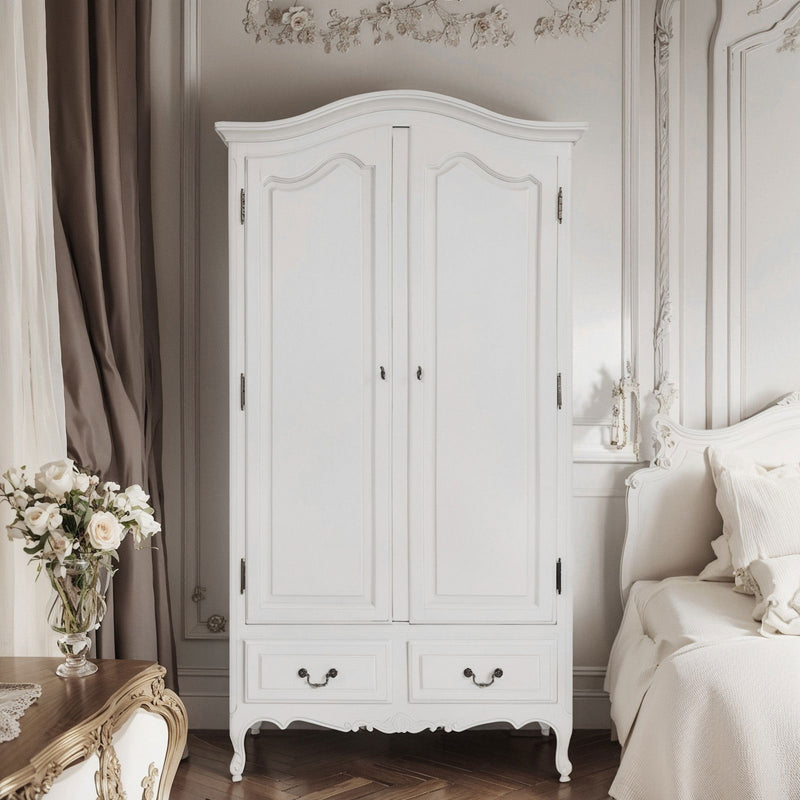 French Provincial Louis 2 Drawer Wardrobe