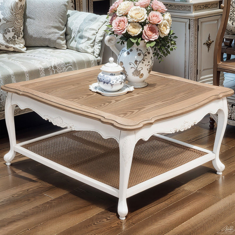 French Provincial Louis Square Coffee & Tea Table