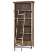 French Provincial Provence Extendable Library Bookcase Natural Ash with Ladder