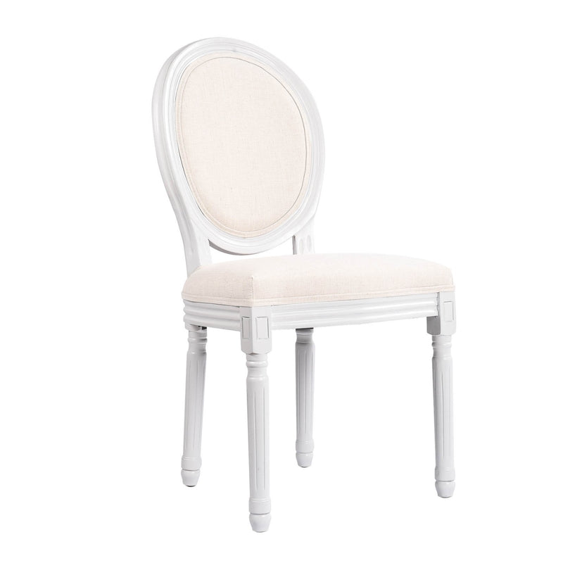 French Provincial Louis Set of 2 Upholstered Dining Chairs