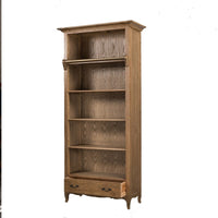 French Provincial Provence Extendable Library Bookcase Natural Ash with Ladder